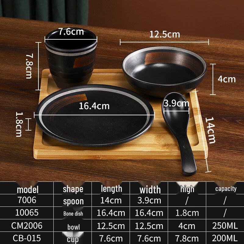 Ruhan Commercial Melamine Dinnerware 4-Piece Set