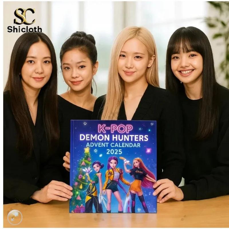 Novo Natal Kpop Caça a Demônios Calendário do Advento 24 peças Surpresa Caixas Cegas Para Halloween Caixa Mistério Presentes Brinquedos