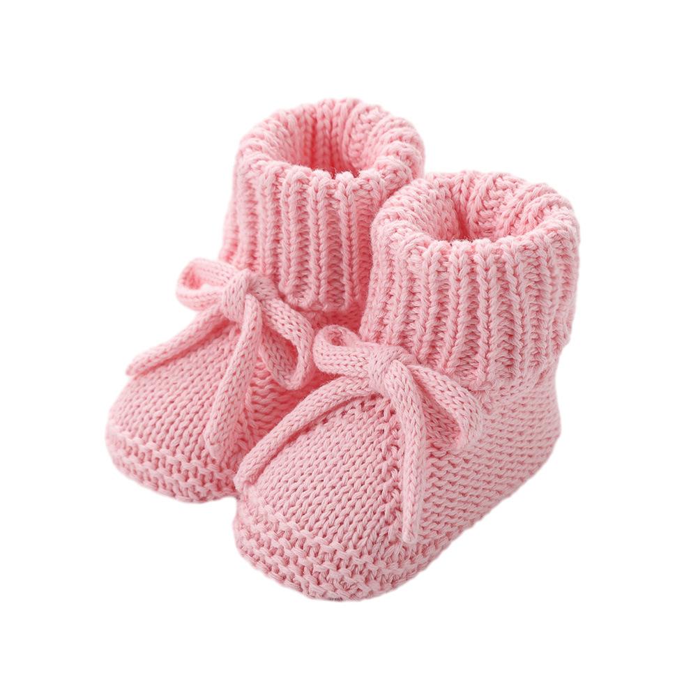 New Baby Bow Tie Knitted Sock Shoes Non-Slip Soft Sole First Walker Socks Cute Crawling Sock for Infants Toddler Footwear