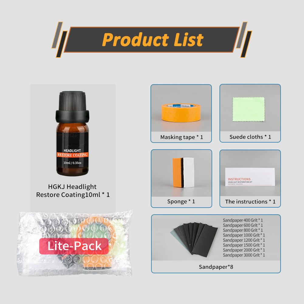 20Ml Car Headlight Repair Polishing Scratch Remover Tool Oxidation Refurbishment Lamp Cleaning Window Glass Cleaner HGKJ 8