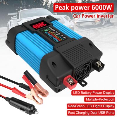Peak Power 6000W Car Invertor Universal 500W DC 12v To 220V Vehicle-mounted Household Converter Power Inverter