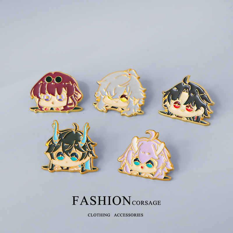 Spilla Anime del Circuito Ferroviario: Kafka, Himeko, Jing Yuan, Elysia, Bailu, Yin Yue, Avatar Emblema di Jun