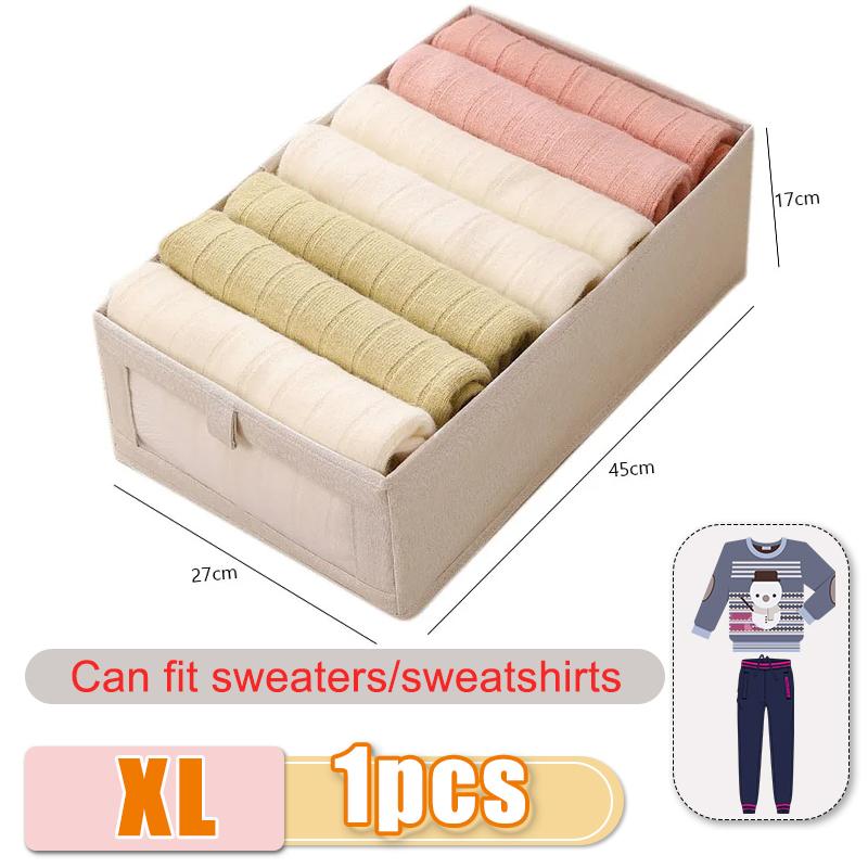 Clothes Storage Box For Household Visible Wardrobe Storage Organizers Foldable T-Shirts Jeans Underwear Pants Organizer Box