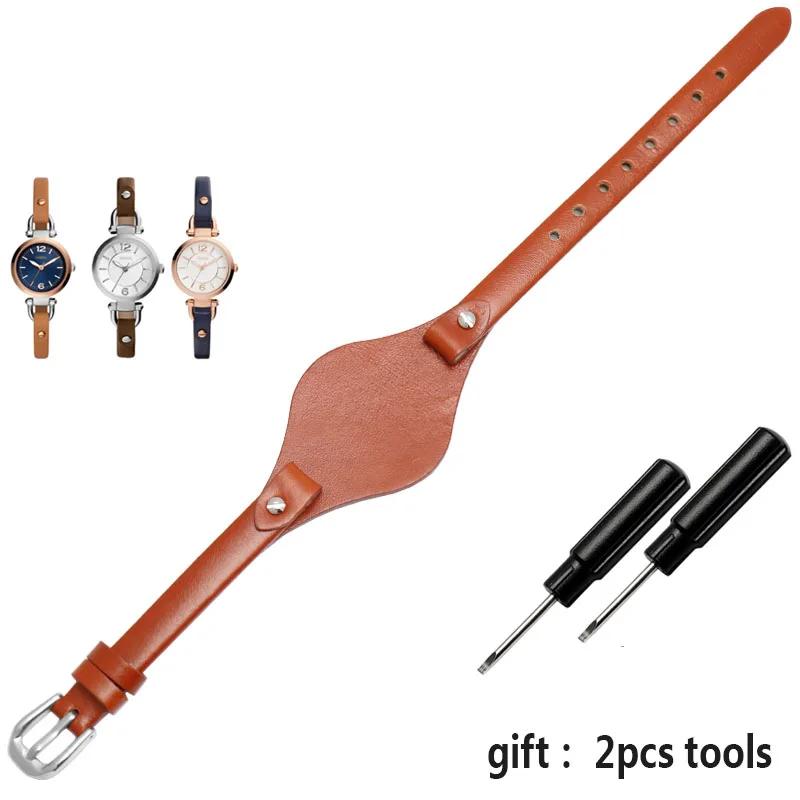 Классические ремешки для часов из натуральной кожи для Fossil ES3077 ES2830 ES3262 ES3060 — фото 11