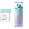 Water Bottle 2 Liters Drinking Bottle Outdoor Sports Bottle With Time Marker Drinkware Frosted Progressive Color Water Cup