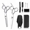 6-Inch White Hairdressing Scissors Set: Flat & Tooth Scissors for Adults and Kids