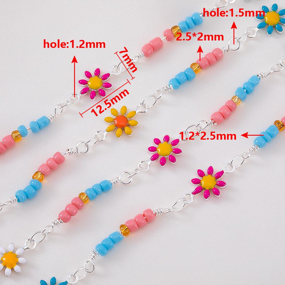 0.5M 1M 2M Bohemian Beach Floral Foot Anklet Chain Bracelet Neckalce Component Fashion Colorful Daisy Jewelry Making Accessories