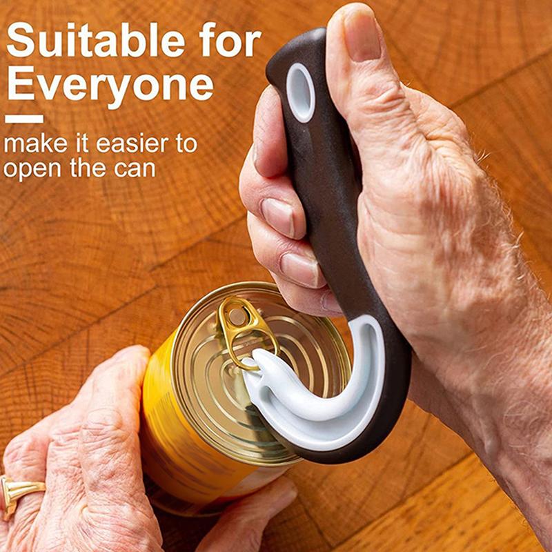 Multifunktionaler Ringhaken-Öffner für Gläser und Dosen, rutschfest, manuell, mit Deckelöffnung, Küchenhelfer, Flaschenöffner mit Aufhängeöse