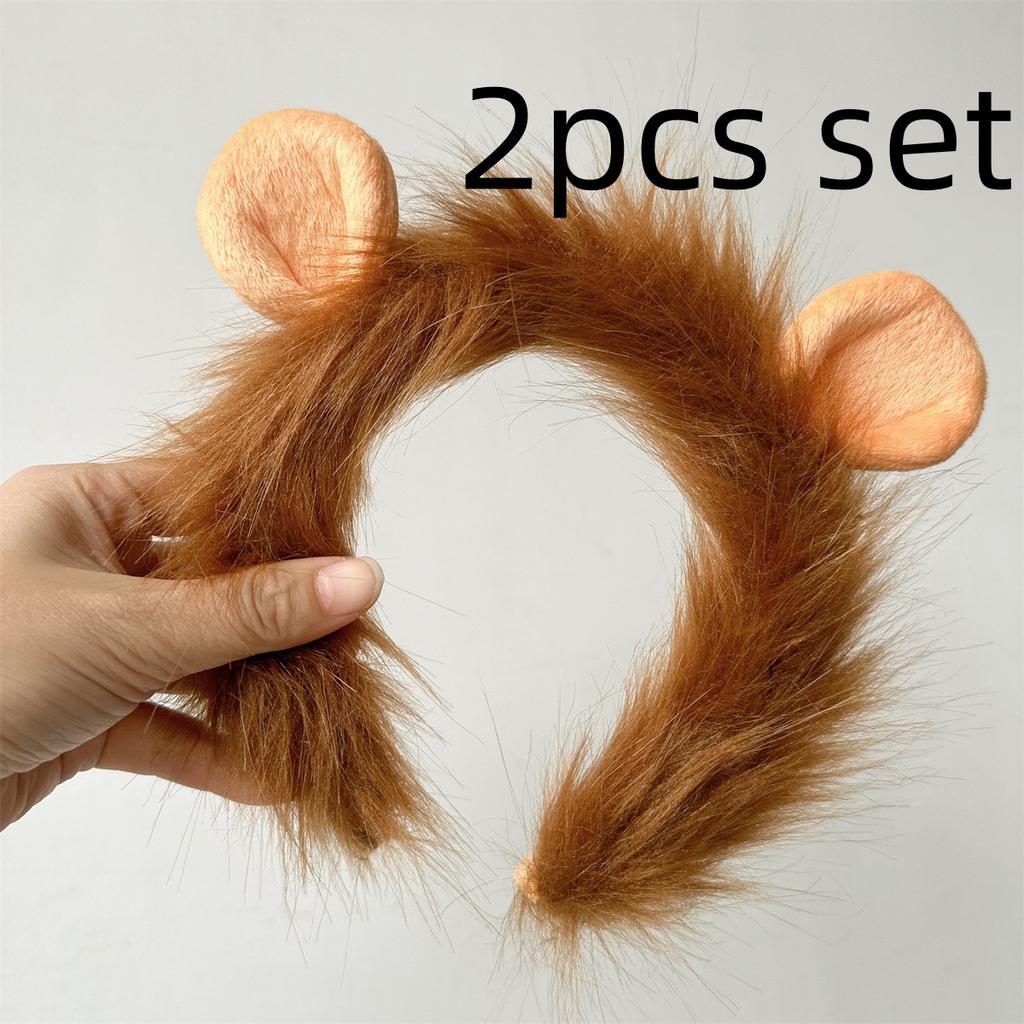 Frau Plüsch Löwenohr Stirnband Karneval Cosplay Animes Charakter Haardeko Make-up Live-Übertragung Cosplay Party Kopfschmuck