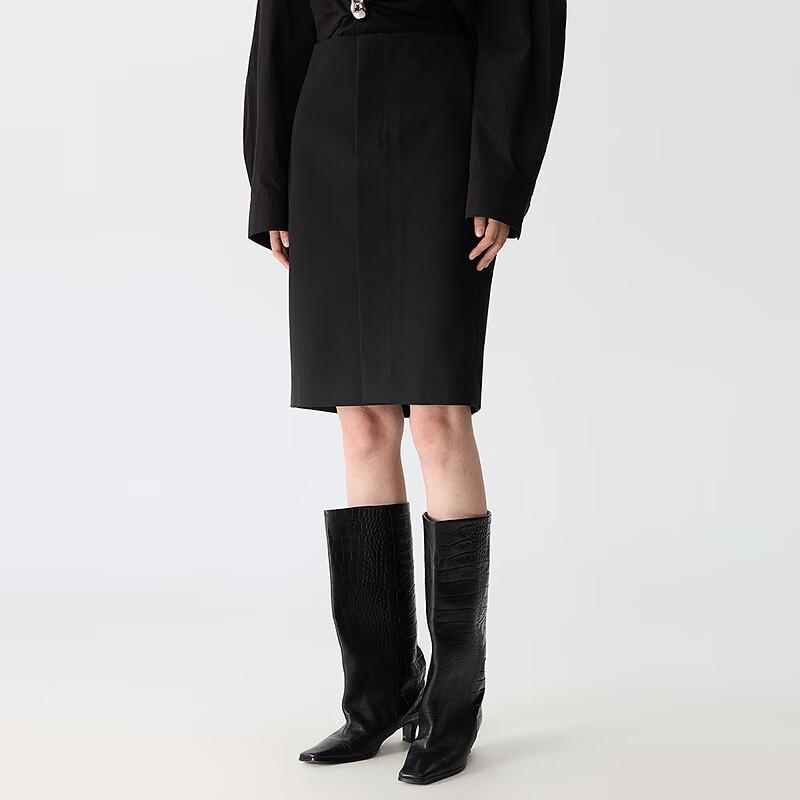 JNBY Casual Wool Blend Midi Skirt
