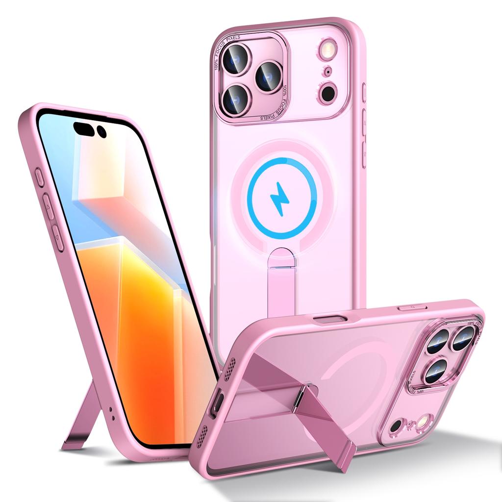 For iPhone 17 Pro Case Compatible with MagSafe Kickstand TPU + Acrylic Phone Cover