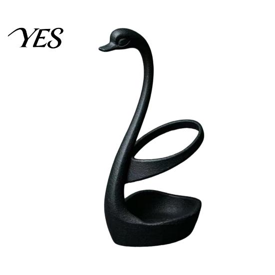 Bathroom Toothbrush Organizer 3D Printed Swan Holder, with Hollow Water-Draining Design, Black White Breathable Stand Dual Color, Widened Stable Base,