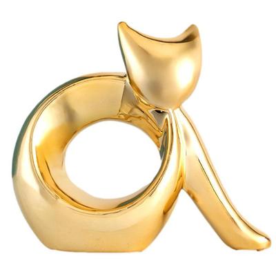 Queen-b Cat Art Object, Elegant Cat Figurine, Stylish Ceramic Decor, Cute Tabletop Ornament, Collectible Figurine, Nordic Style, Perfect for Bedroom,