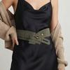 Korean Charm Wide Clasp Belt Fashionable PU Leather Waist Cincher Band For Women Adjustable Stretch Wrap