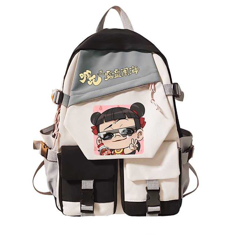 Nezha'S Devil'S Child Haohai Cartoon Super Cute Backpack For Men And Women High Value Large Capacity Ridge Protection Student School Bag