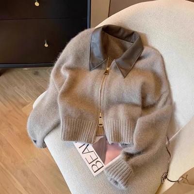 Elegante y a la moda Chaqueta Suéter de Manga Larga para Mujer Otoño e Invierno 2025