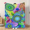 Fflannel Blanket 1pc Colorful Floral Design Soft Comfortable and Warm This Nap Blanket/sofa Blanket Is Suitable for All Seasons an