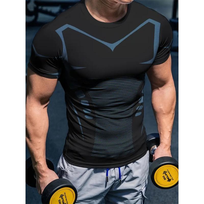 

Men s Racing 3D Printed Round Neck Short Sleeve Top Casual Loose Men s T-shirt Daily Sports Sweat Absorbent Short Sleeve 4XL