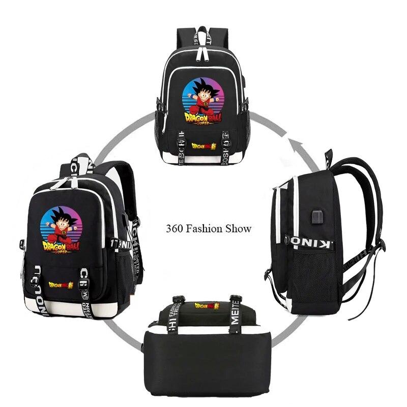 3ks/set Anime Dragon Ball Batoh Dětský Teenager Cartoon Bagpack Vodotěsný školní batoh Školní batoh Student Boy Girl