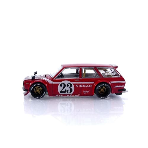 Datsun Kaido 510 Wagon Carbon Fiber V2 Red, Kaido House 1/64 Scale Diecast Model Car, True Scale Miniature, KHMG063