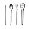 304 Stainless Steel Travel Tableware Set With Cat Paw Box Curlty Set Chopsticks Spoon Set  Student
