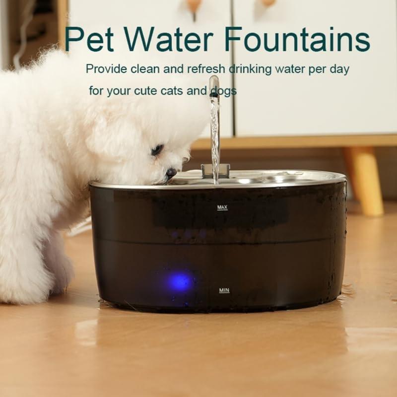 High Capacity SelfCleaning Cats Water Dispenser With Stainless Steel Spouts For Continuous Freshed Water Flows Low Noise