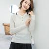 Yiliteng Women's Slim-Fit Knitted Turn-down Collar Top