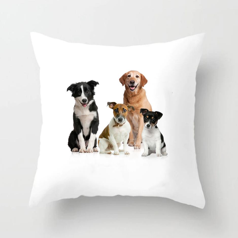 Dog and Cat Pillow Covers Decorative Cushion Cover Living Room Decoration Polyester Pillow Sofa Warm Family Pillow Case 45x45cm