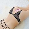 Women's Lace Embroidery Open Crotch Thong T-back - Seductive Transparent Panties 2195