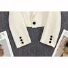 Blazer corti neri da donna, tendenza, tutto abbinato, colletto a tacca, giacca corta da donna, coreano chic, abito con un bottone