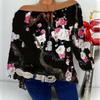 Off Women Shoulder Floral Tops Ladies Summer Loose T Shirt Blouse Plus Size