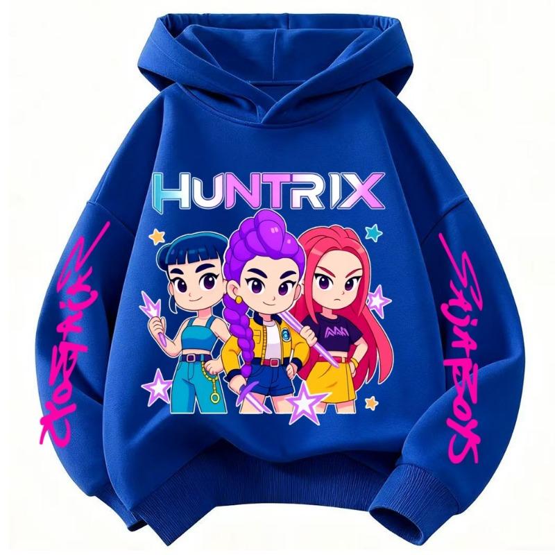 Fashion Women's Hoodie K-Pop Demon Hunters Print Kids Hoodie Pullover Girl Tops Spring And Autumn Leisure Sweatshirr Clothing