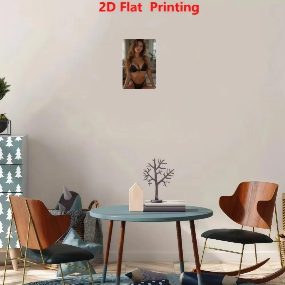 Vintage Metal Tin Sign Retro Sexy Lady Wall Art Iron Poster Man Cave Bar Decor