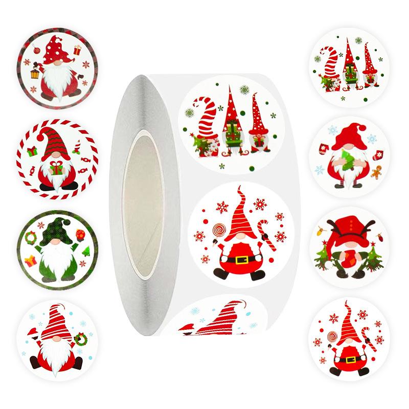 500Pcs Merry Christmas Stickers Christmas Theme Seal Labels Stickers For Diy Gift Baking Package Envelope Decoration