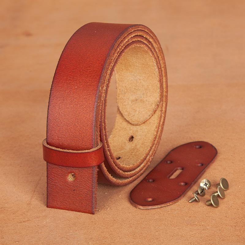 

Мужской ремень из коровьей кожи первого слоя, вымытый, в стиле ретро, с игольной пряжкой, из натуральной кожи, повседневный, универсальный, мужской ремень без пряжки 130cm тёмно-рыжий