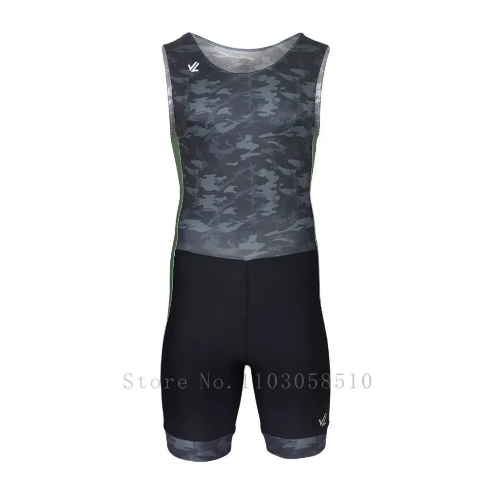 JL Herren Trainings-Einteiler Triathlon Gewichtheben Schwimmen Paddeln Rudern Rennen Ruderuniform Training Laufbekleidung 2XL