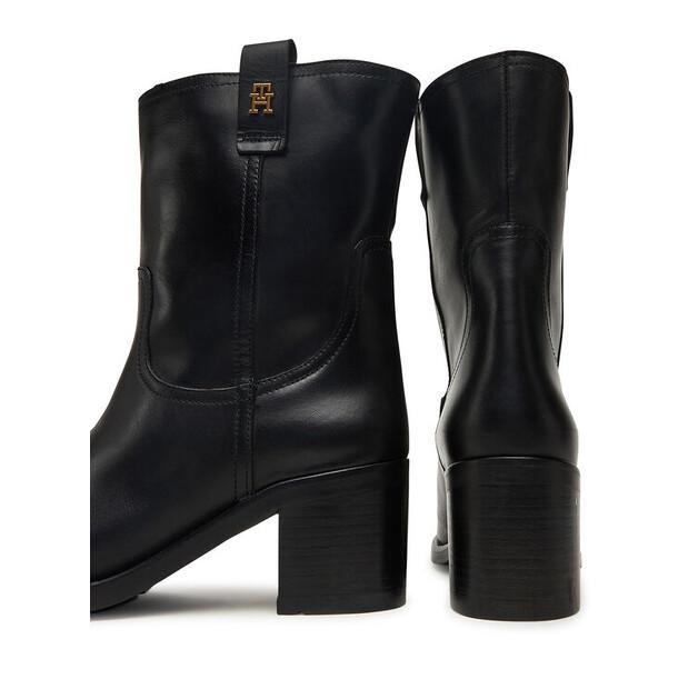 Ботильоны Tommy Hilfiger Riding Lthr Mid Boot Block Heel FW0FW08776 Black