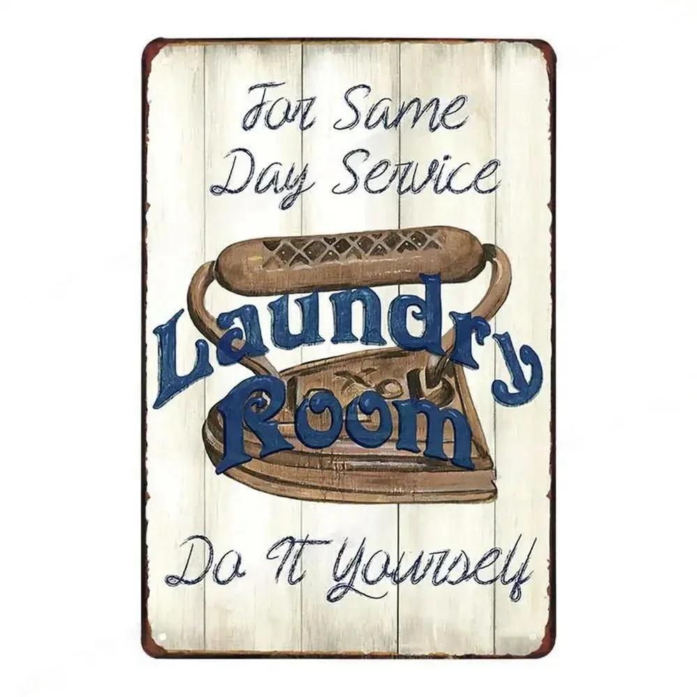 Vintage Fun Laundry Room Metal Tin Sign Plaque Black Cat Posters Decorative Plates For Home Laundry Room Bathroom Wall Decor