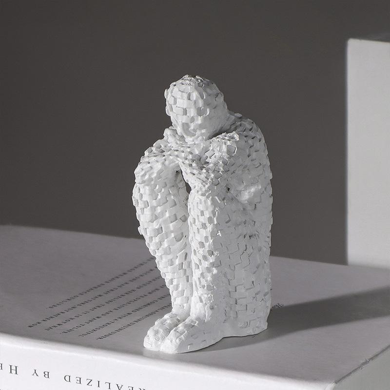 1 adet Modern Minimalist Mozaik Figür Reçine Dekor Ev Oturma Odası, Çalışma Odası ve Ofis İçin