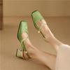 Women's high-heeled sandals spring and summer new simple and comfortable thick heel large size light mouth bag head sandals