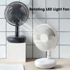 USB Rechargeable Floor Fan with Folding Stand Adjustable Height 3 Speeds Super Quiet for Home Office Use