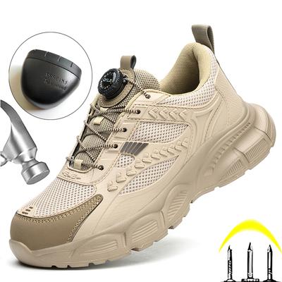 Drehknopf Sicherheitsschuhe Herren Stahlkappenschuhe Arbeitssneaker Mode Unzerstörbare Schuhe rutschfest Schutzschuhe Größe 36-48