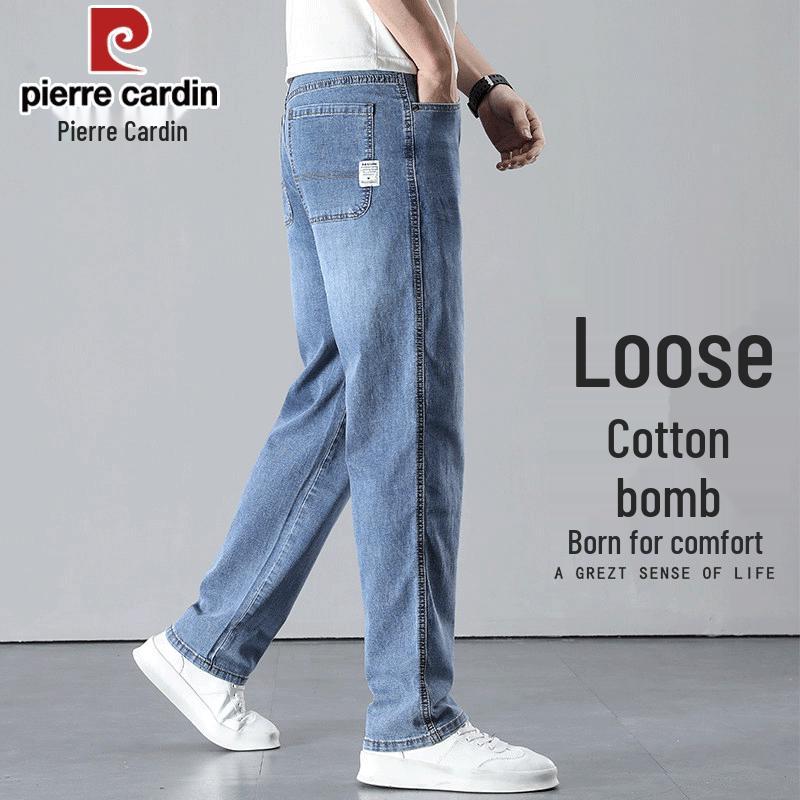 Pierre Cardin Men s Loose Straight-Leg Stretch Denim Jeans 30