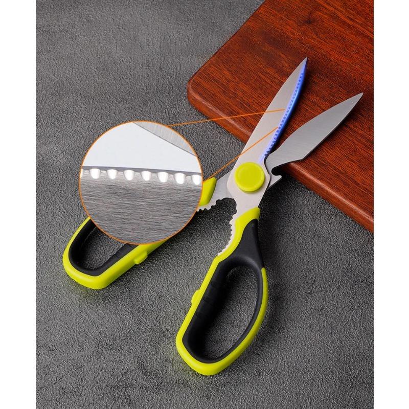 Multifunkční ostré kuchyňské nůžky z nerezové oceli, venkovní kempování, grilování, maso, kosti, kuře, řezání, domácí nůžky