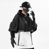 Style Techwear Hip Hop Veste Courte Pull Homme Punk Moto Capuche Cape Multi-poches Jaqueta