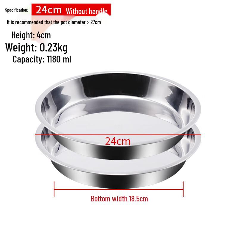 Wuhe Round Shallow Stainless Steel Plate