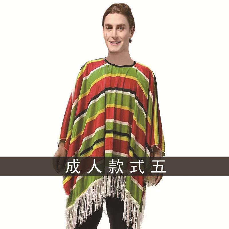 Cosplay Festival Párty Oblečení pro dospělé Mexický plášť Plášť v mexickém stylu