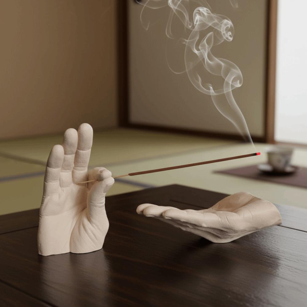 Decorative Palm Shape Stick Ash Catcher Simulated Gesture Aromatherapy Incense Censer Yoga Room