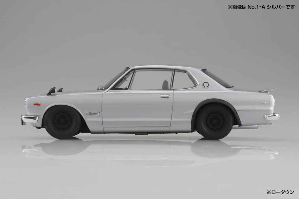 Aoshima Bunka Kyozai Rakupura Snap Car Series KPGC10 Skyline HT 1970 Red Plastic Model Kit Co., Ltd. 1/24 2000GT-R Pre-colored 01-RE