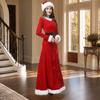 Santa Claus Cosplay Christmas Outfit Gold Velvet Christmas Perform Costume  Nightclub Bar